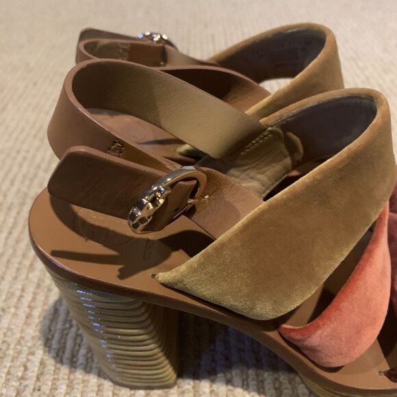 Tory Burch Velvet Color Block Slingback Sandals Size 6M - Picture 4 of 9